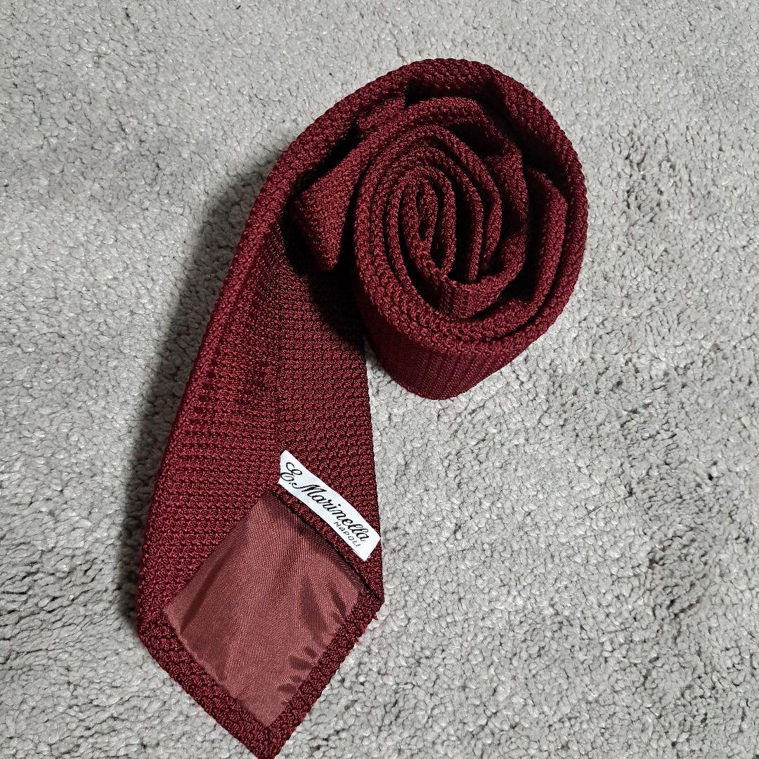 【美品】Marinella ネクタイ シルク100% ボルドー