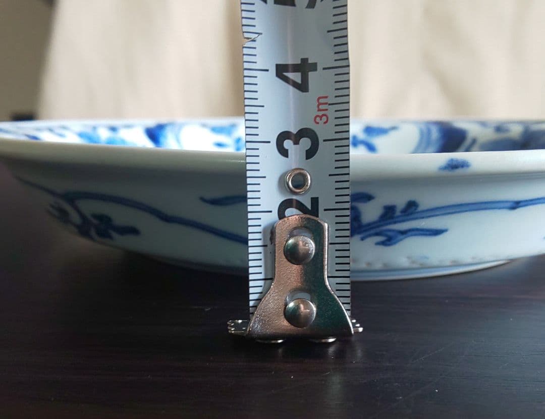 古伊万里 渦福 柿右衛門 染付牡丹松竹梅文 輪花皿