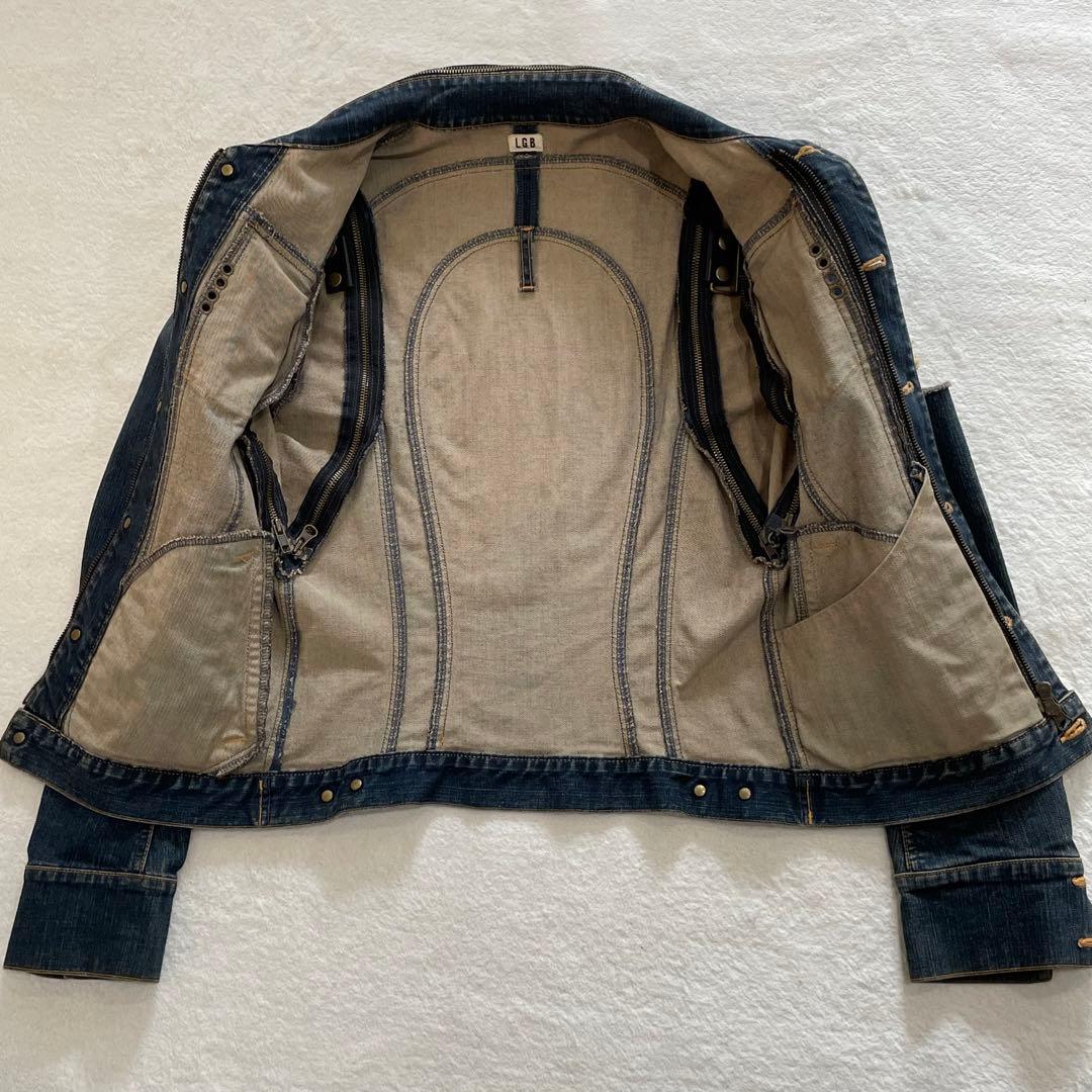 名作　LGB　デニムジャケット　HYDE着用　インディゴ　2way ダメージ加工