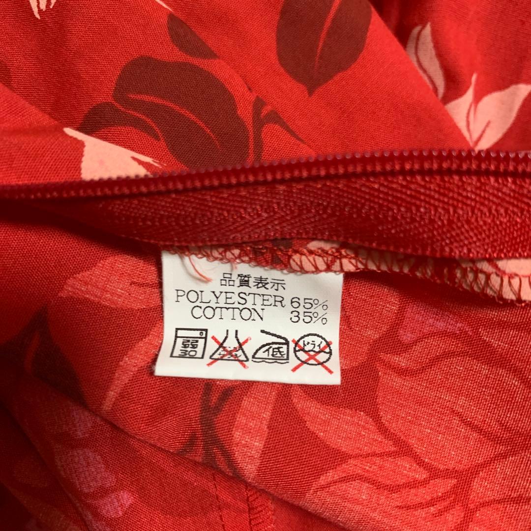 【セキノレーシングスポーツ】日本製　フラダンス衣装　赤系　ドレス　ムームー　M
