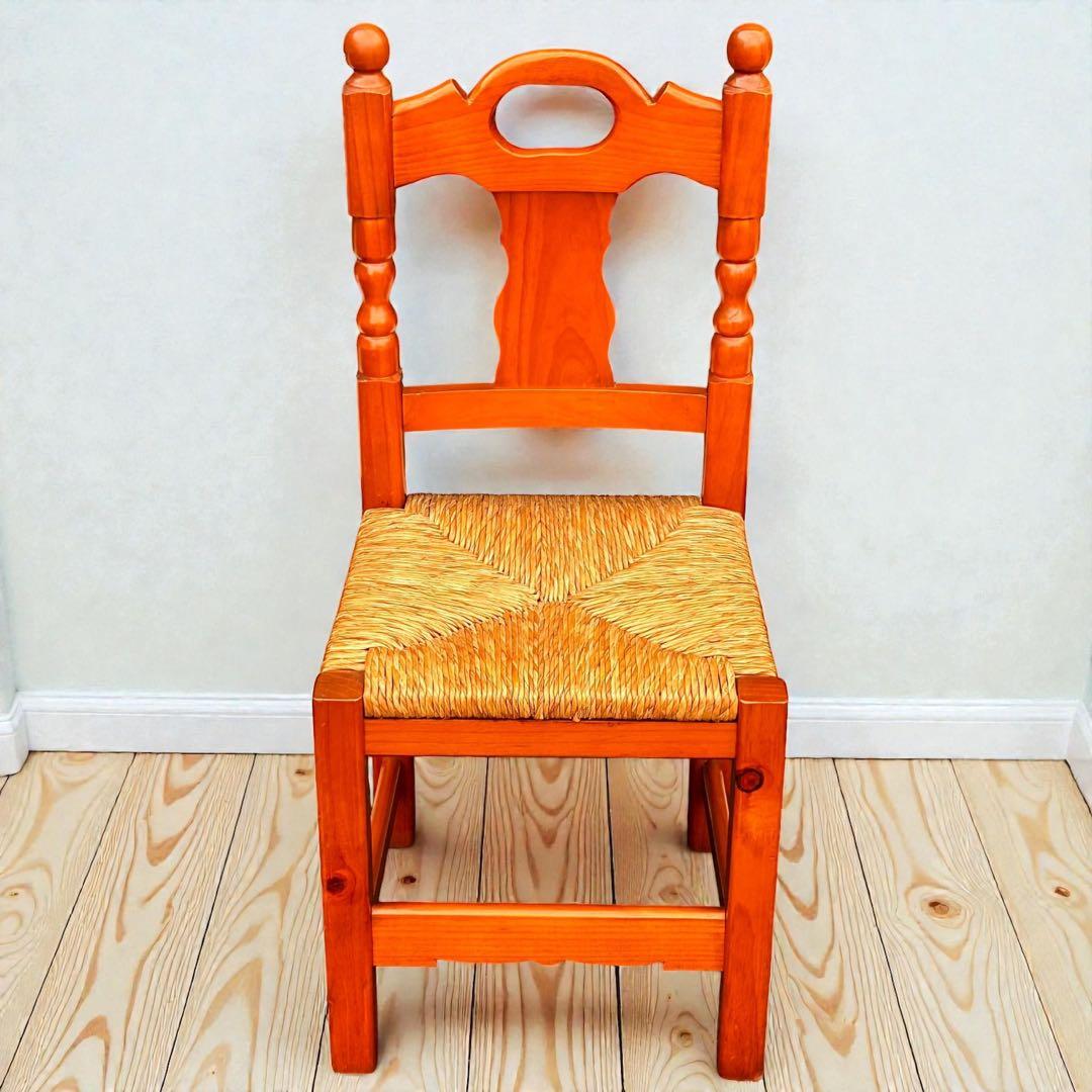 ナチュラルさま専用❣️木製 カントリーチェア ラッシュシート ダイニングチェア