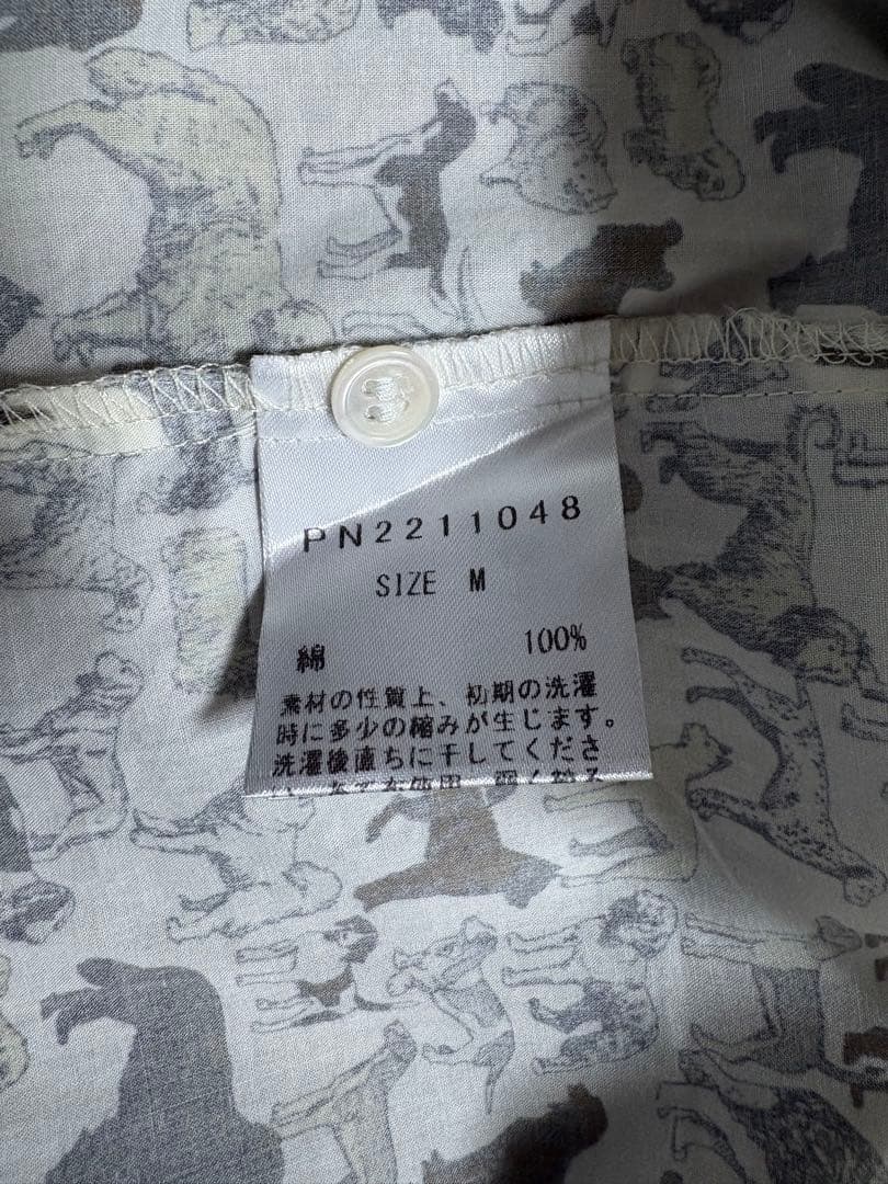 【極美品】Parkes パークス　犬柄 長袖シャツ　日本製　タナローン