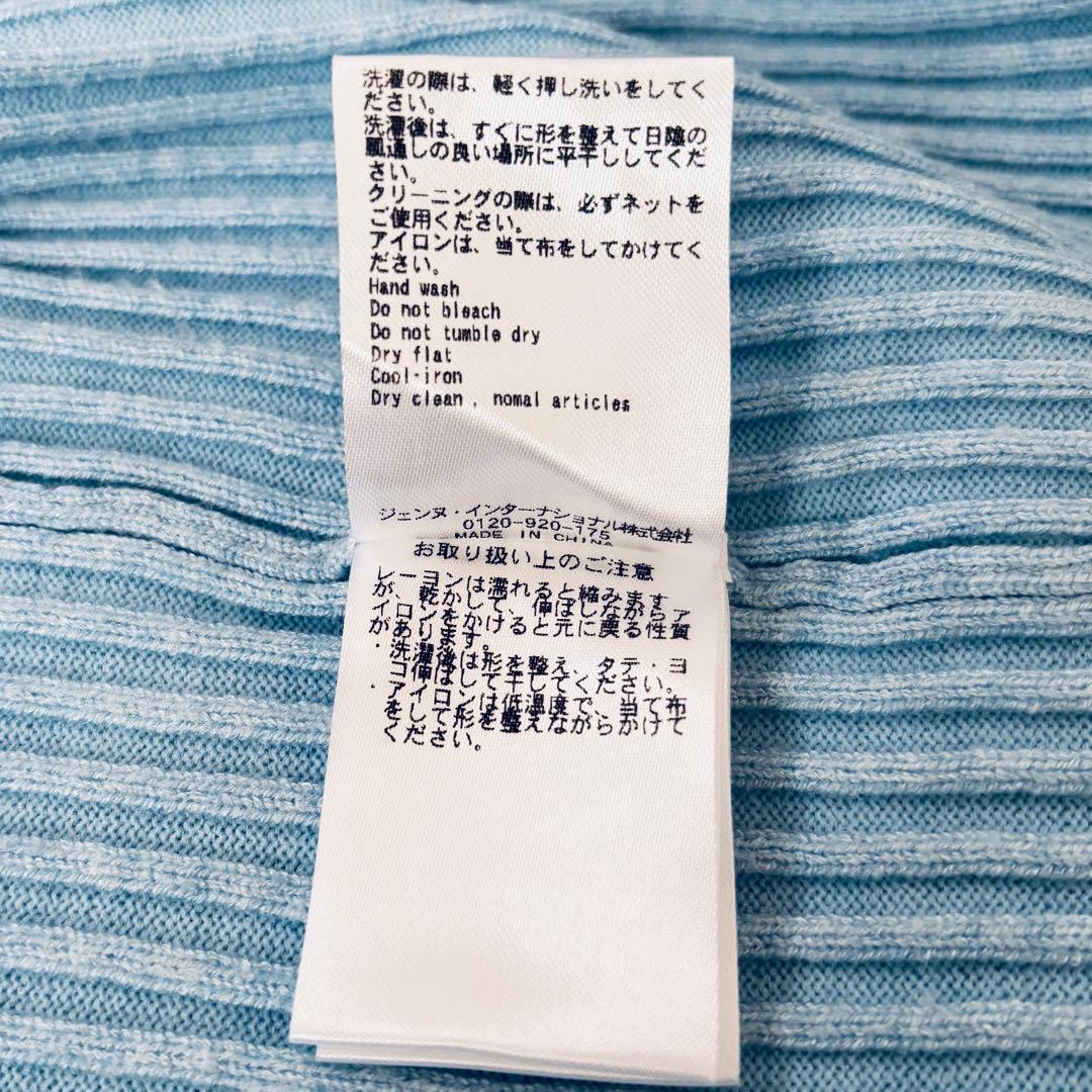 美品　JENNE細見えリブワンピース　Lサイズ　青