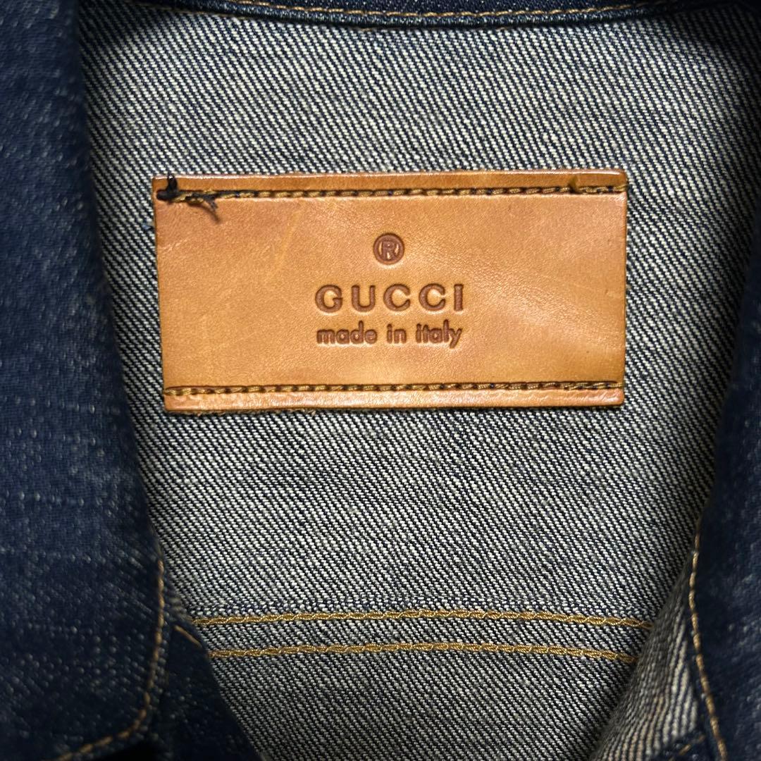 【美品】GUCCI デニムジャケット　イタリア製　サイズ48 濃紺　Gジャン