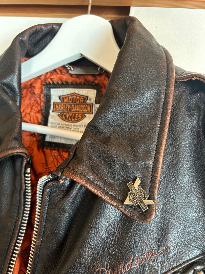 【米国製】Harley-Davidson ブラウンライダースジャケット M