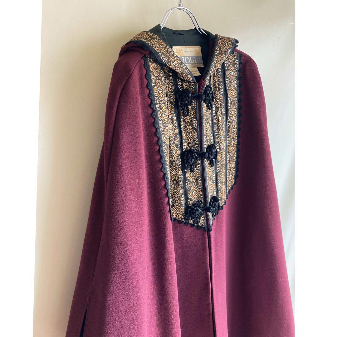Used 50s-60s 重厚なウールダブルジョーゼット♡ チロリアンマント