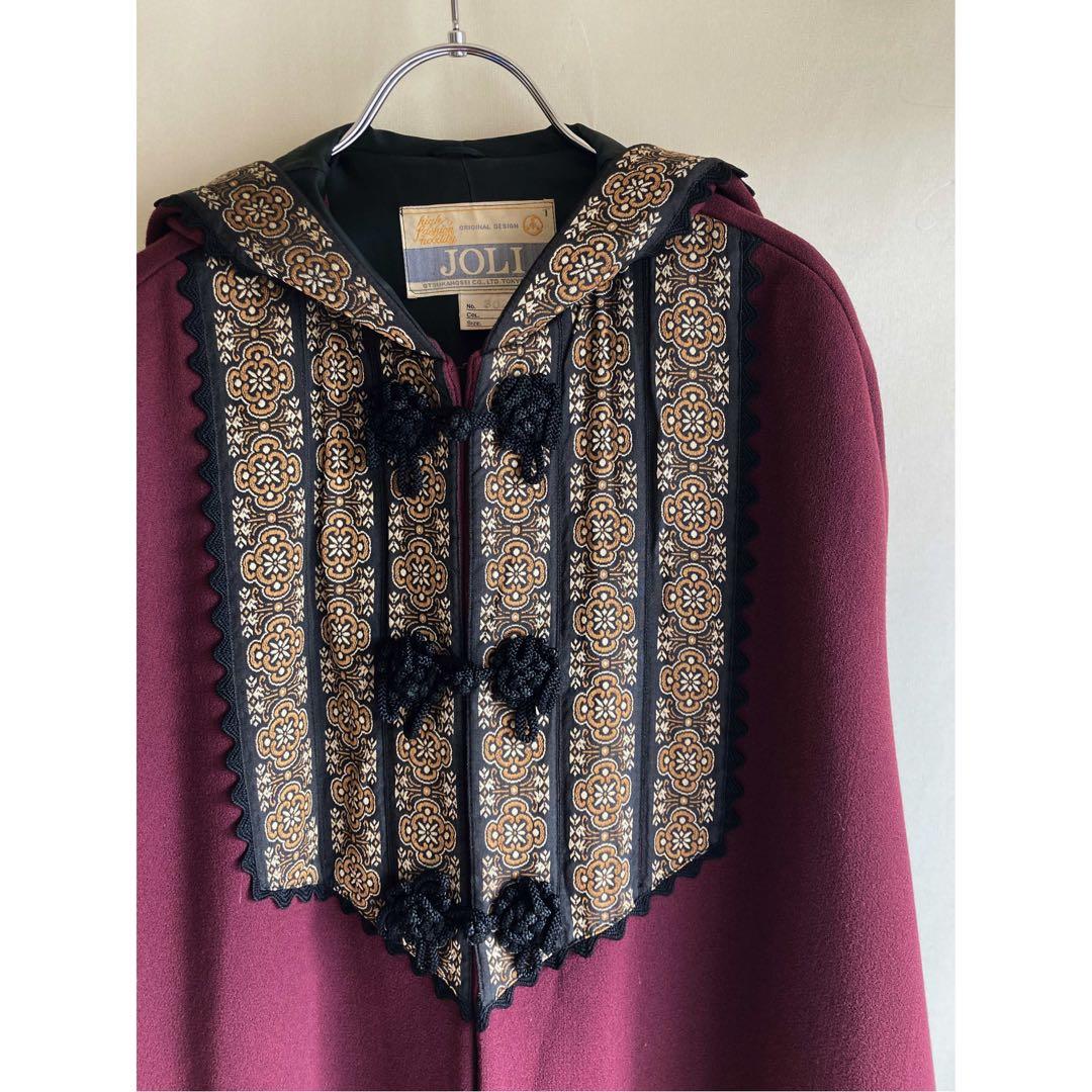 Used 50s-60s 重厚なウールダブルジョーゼット♡ チロリアンマント
