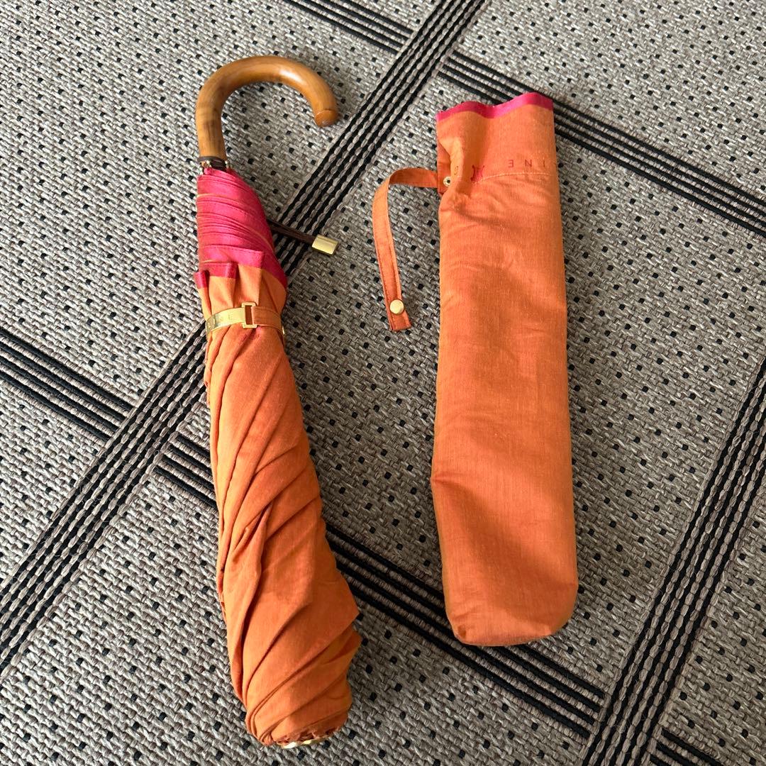 セリーヌ 折り畳み傘　晴雨兼用　オレンジ　日傘　かさ