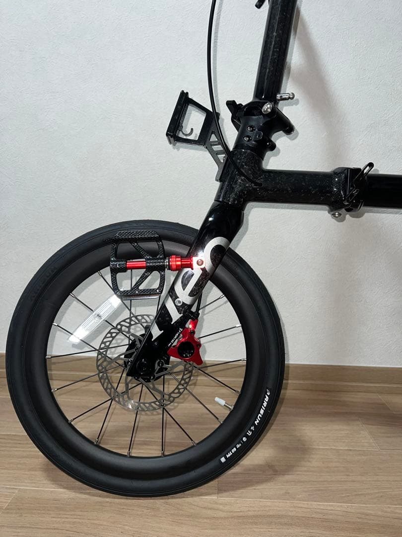 カーボンフレーム 12速電動変速 Brompton系 折りたたみ自転車16インチ