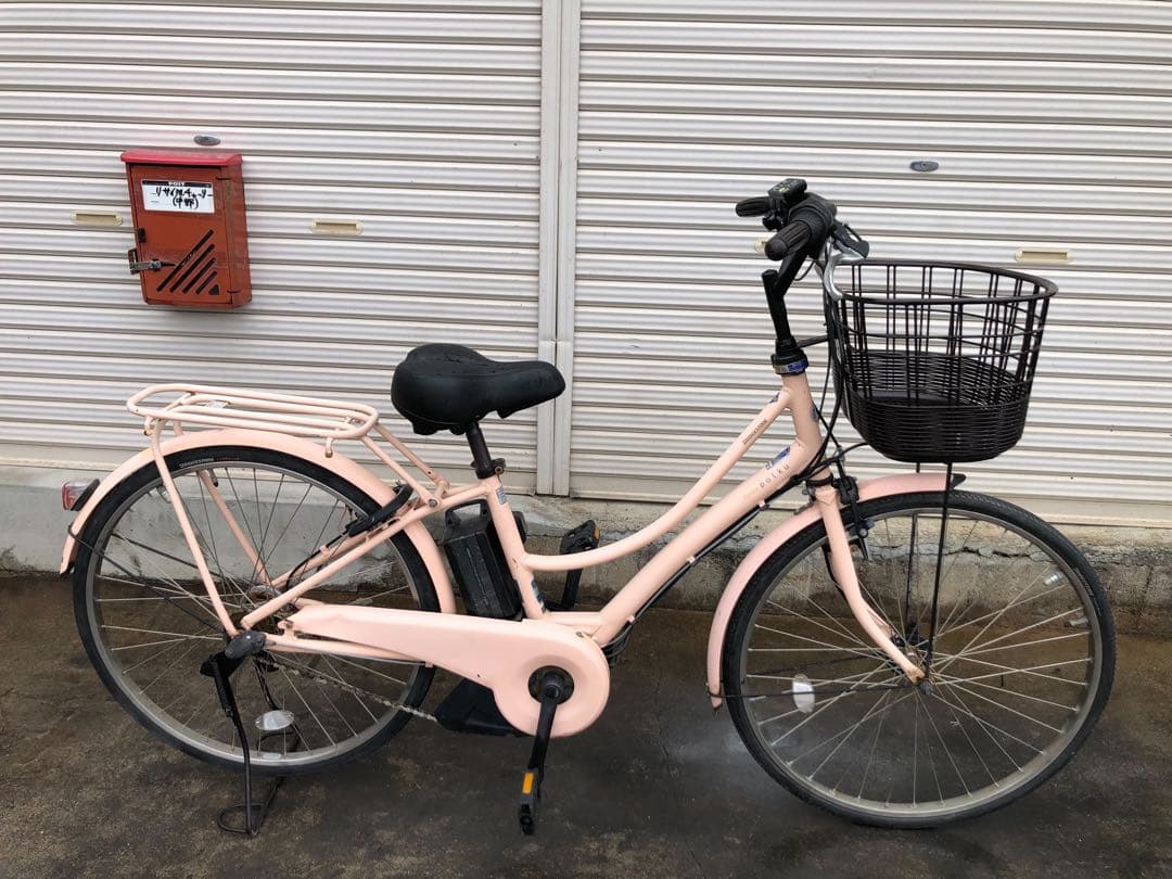 ブリヂストン新機種電動アシスト自転車poLKU26インチピンクアルミボディー
