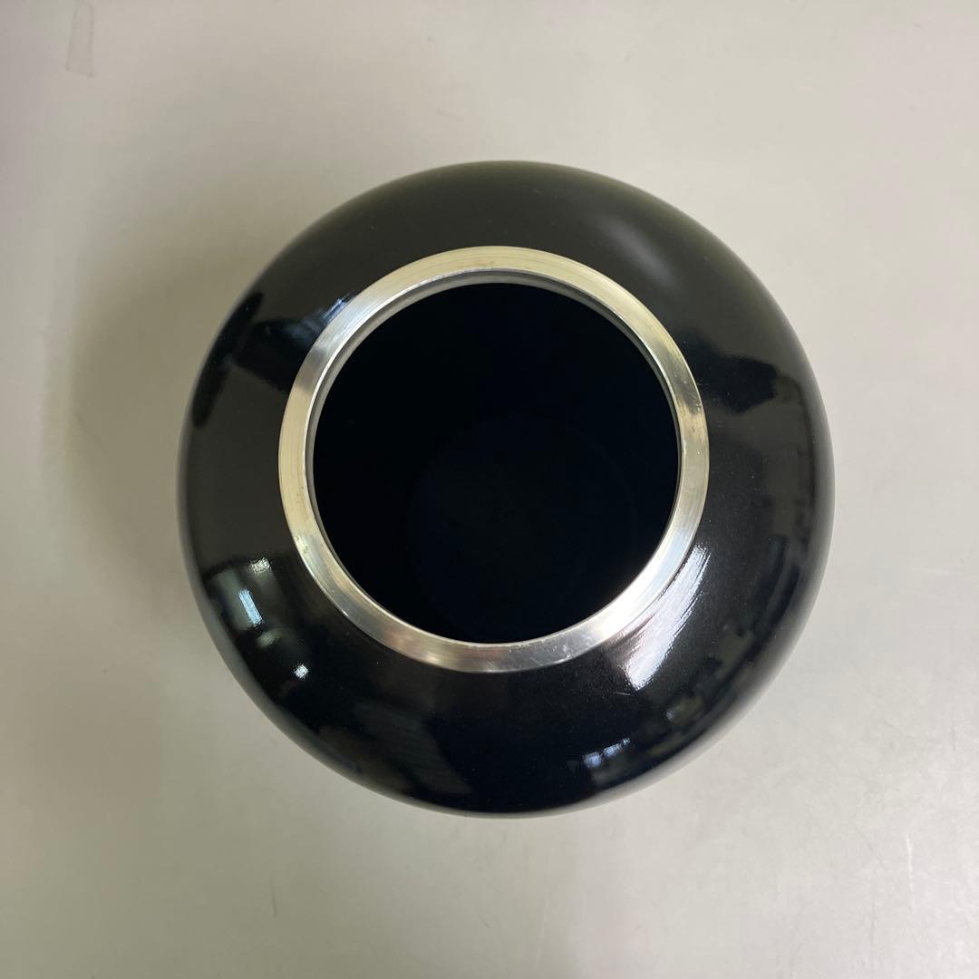 D壁 アルミ製 昭和レトロ 広口 骨董品 花瓶 花器 2つセット 外箱付き
