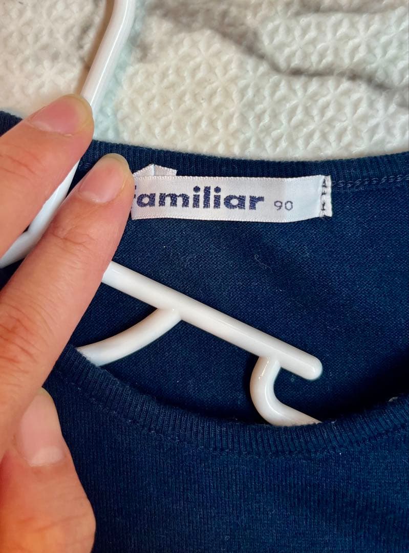 【超美品】familiar チュニック 90 ネイビー　ファミリア　りんご