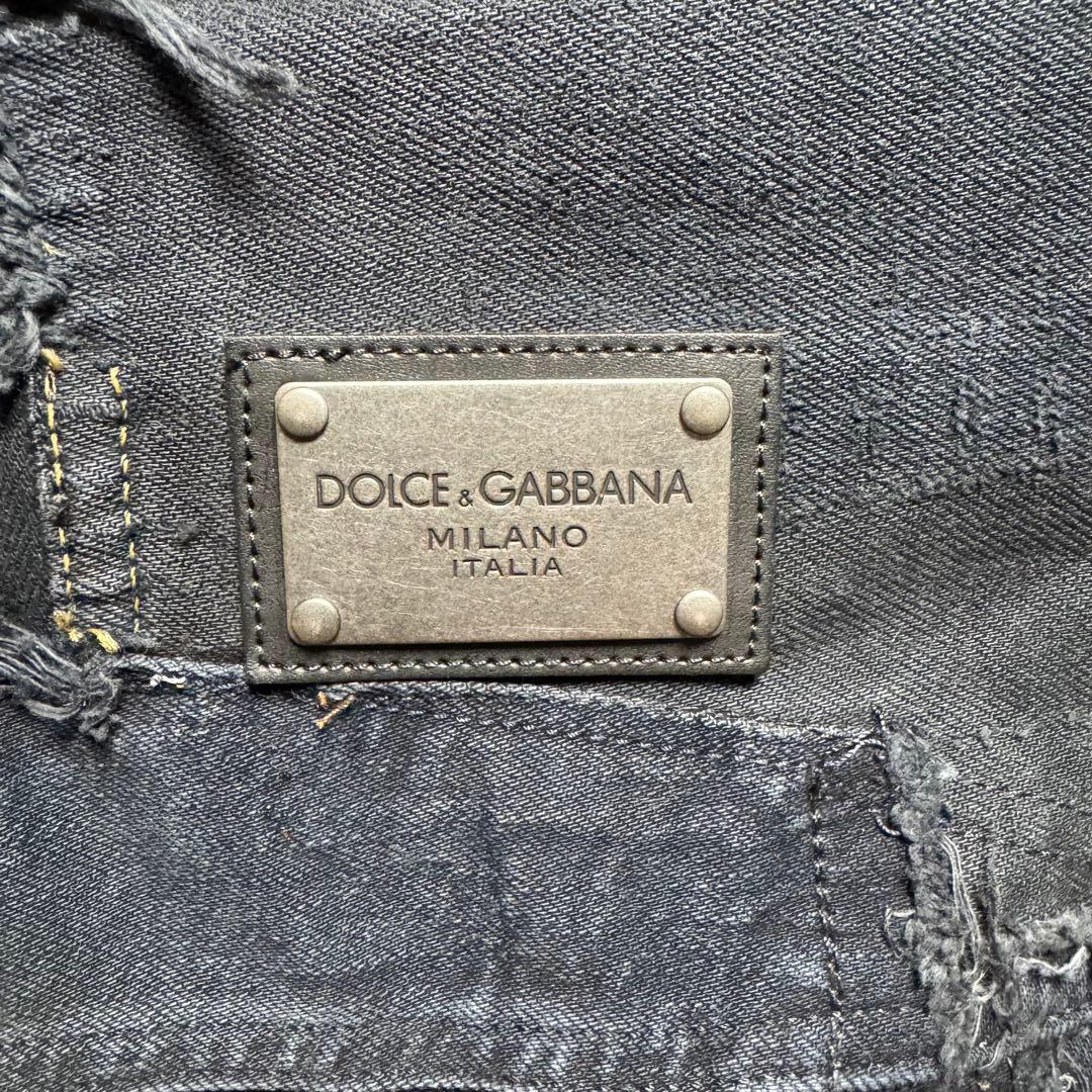 DOLCE&GABBANA パッチワークデニムジャケット　ブラック　再構築