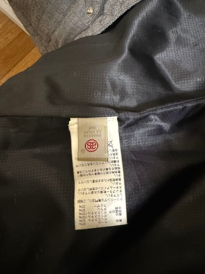 STUSSY ダウンベスト グレー ヘリンボーン　S