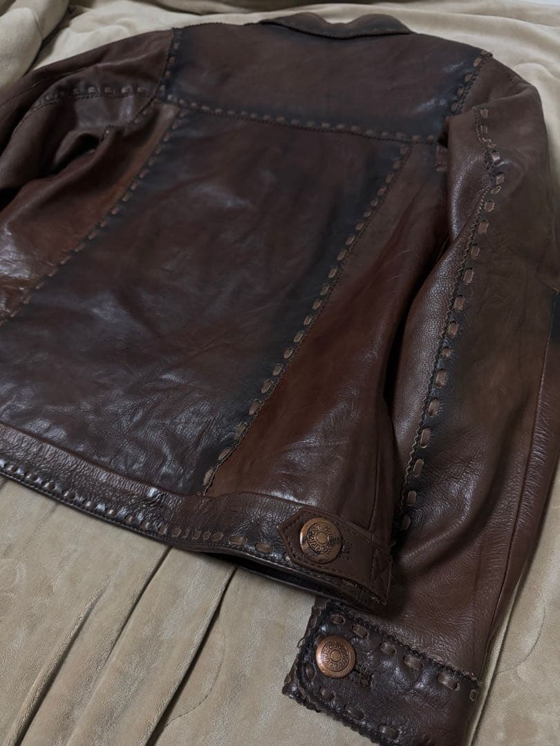 未使用近 Kollor vintage 牛革　レザーGジャン レザージャケット