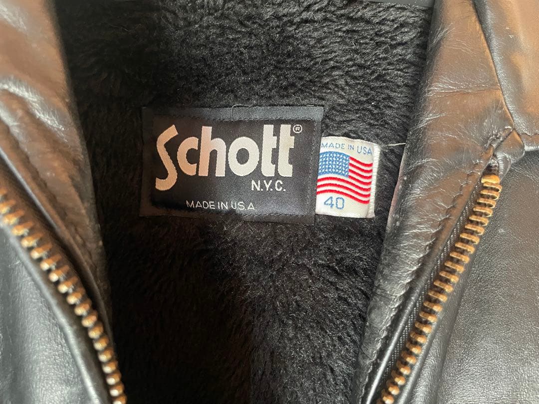 Schott ショット メンズ ダブルライダース レザージャケット ボア 40