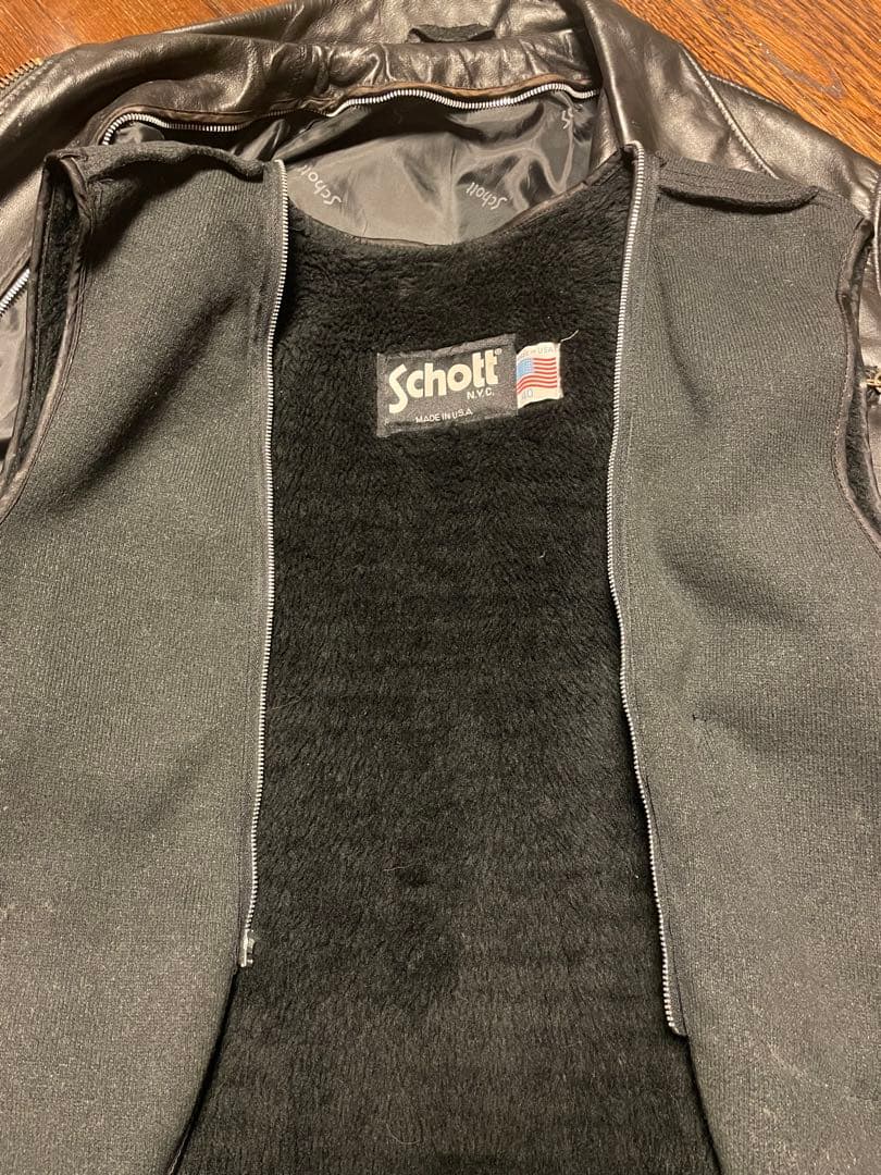 Schott ショット メンズ ダブルライダース レザージャケット ボア 40