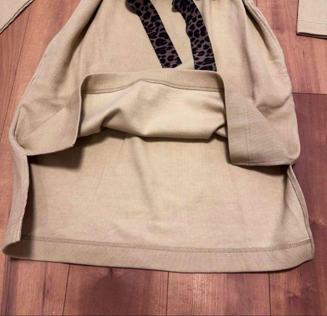 長袖　モックネック　ワンピース　ゴルフウェア　春秋　ベージュ　S〜M サイズ0