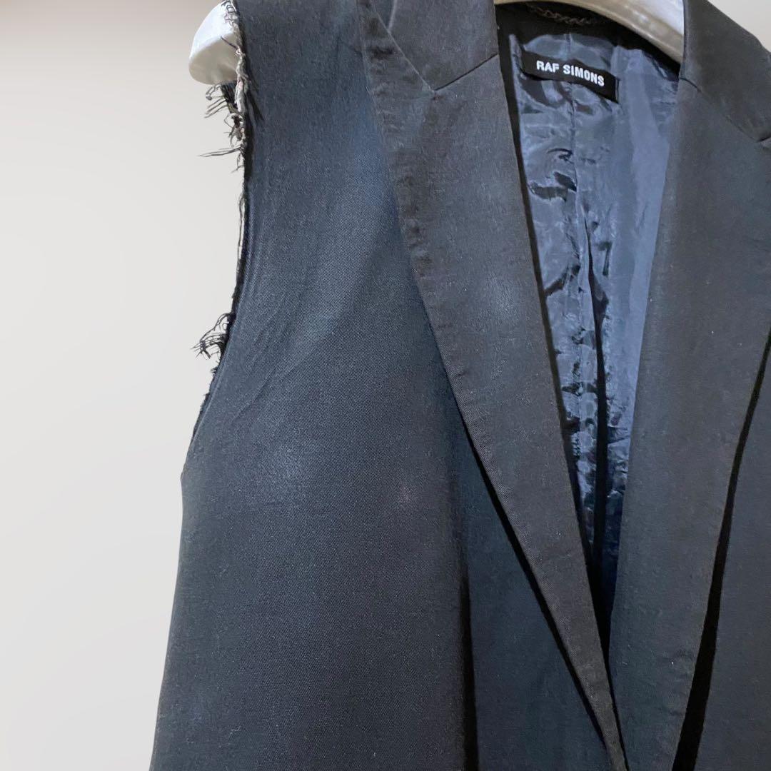 1999SS RAF SIMONS ARCHIVE ノースリーブコート ブラック