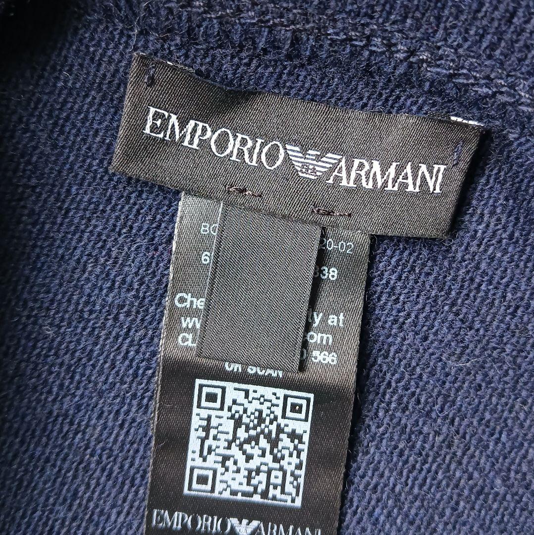 【エンポリオアルマーニ】ハイネックニットポンチョ ケープ ネイビー カシミヤ混