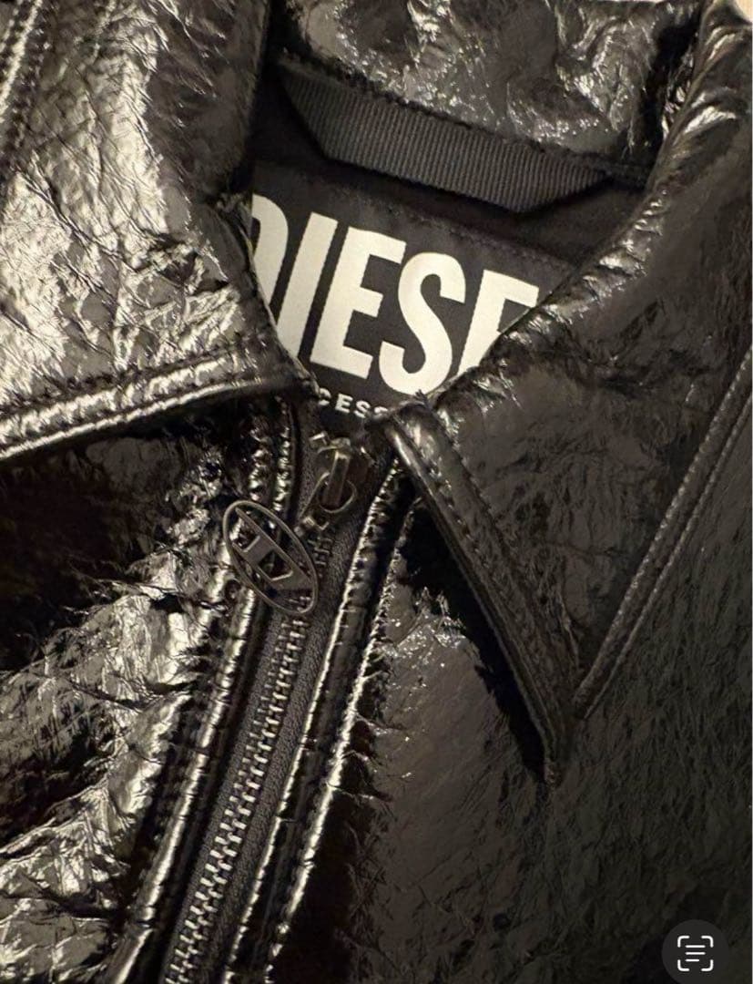 DIESEL ブラックレザーライダースジャケット