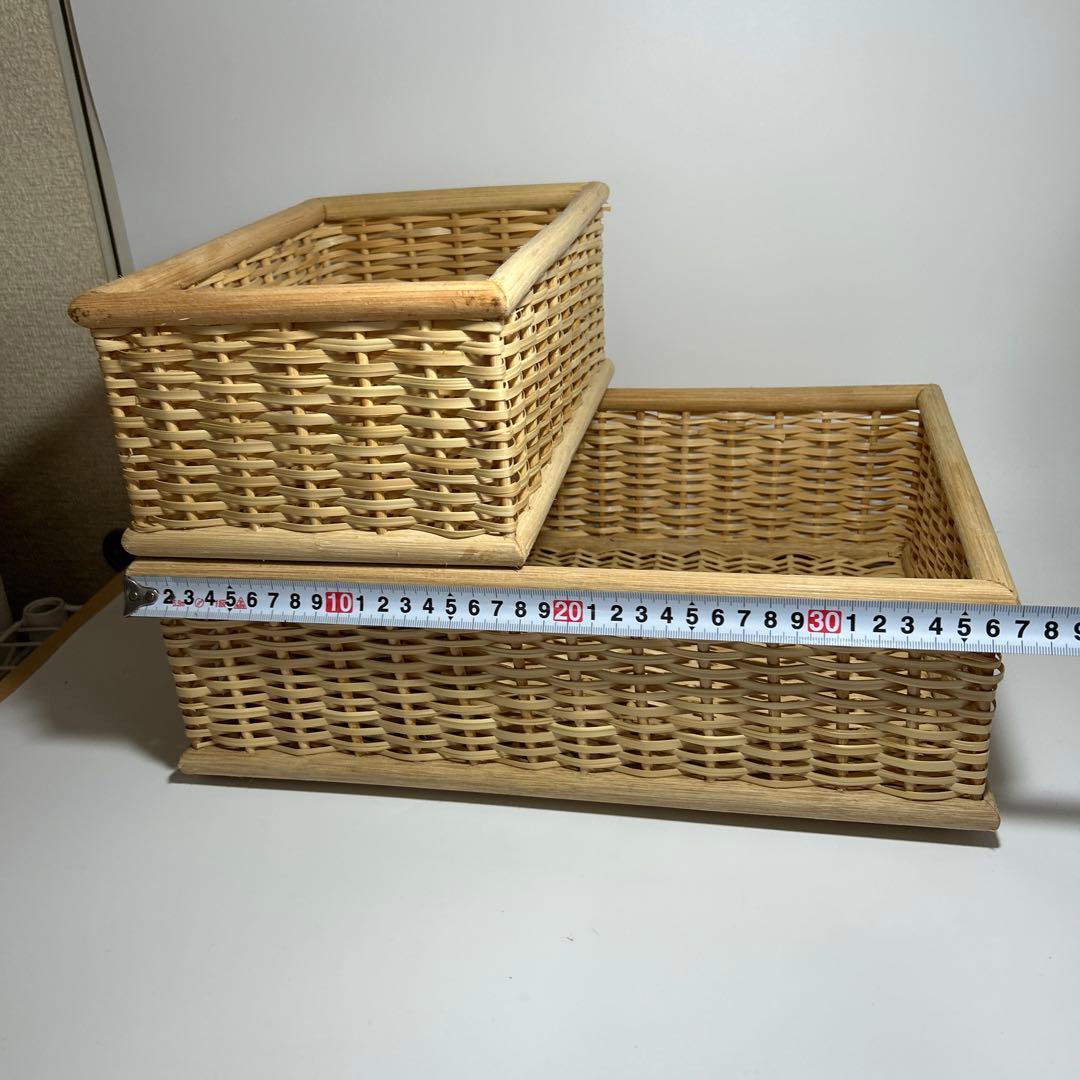 無印良品 ブリ材　バスケット中×3（+1おまけ）、小×2　重ねる収納