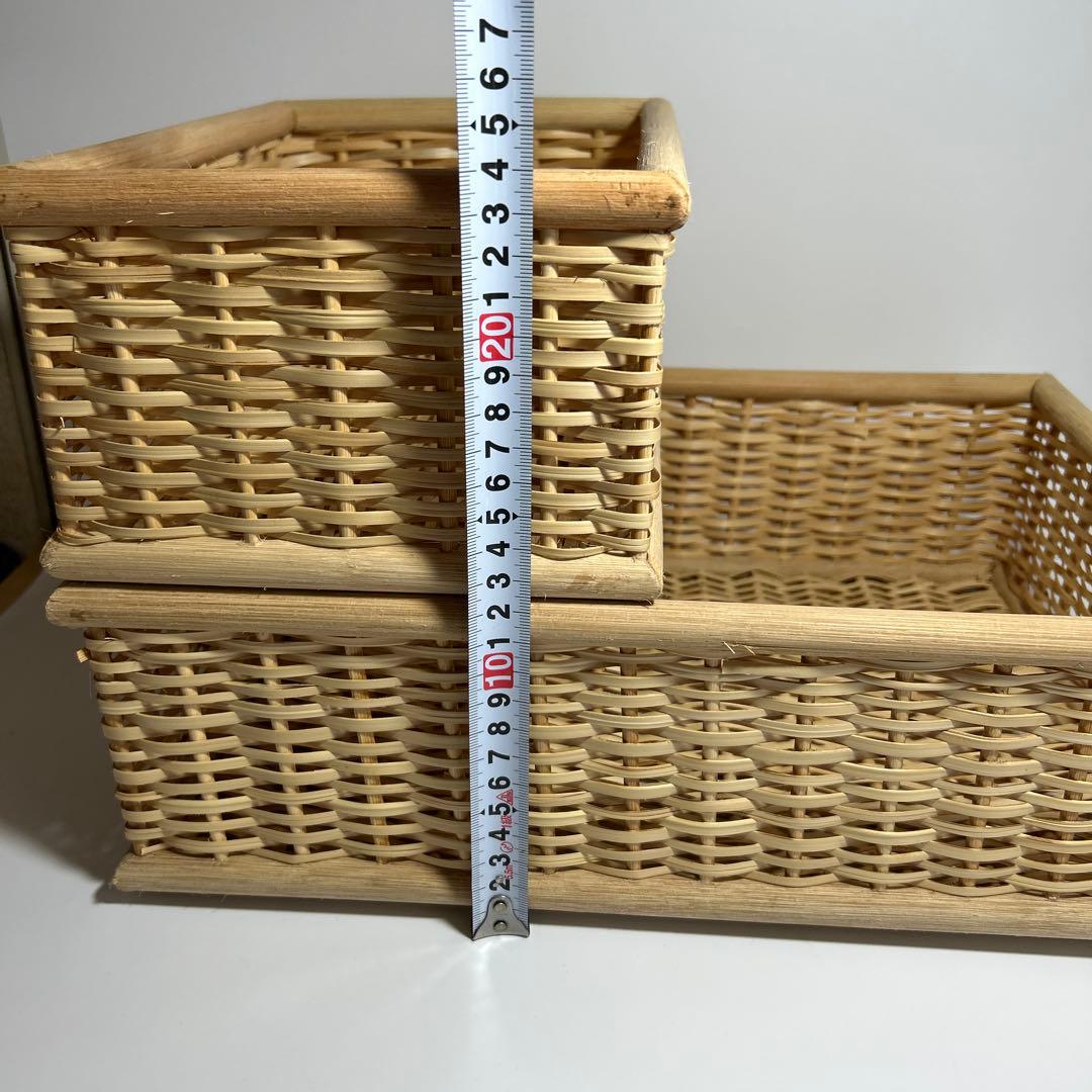 無印良品 ブリ材　バスケット中×3（+1おまけ）、小×2　重ねる収納