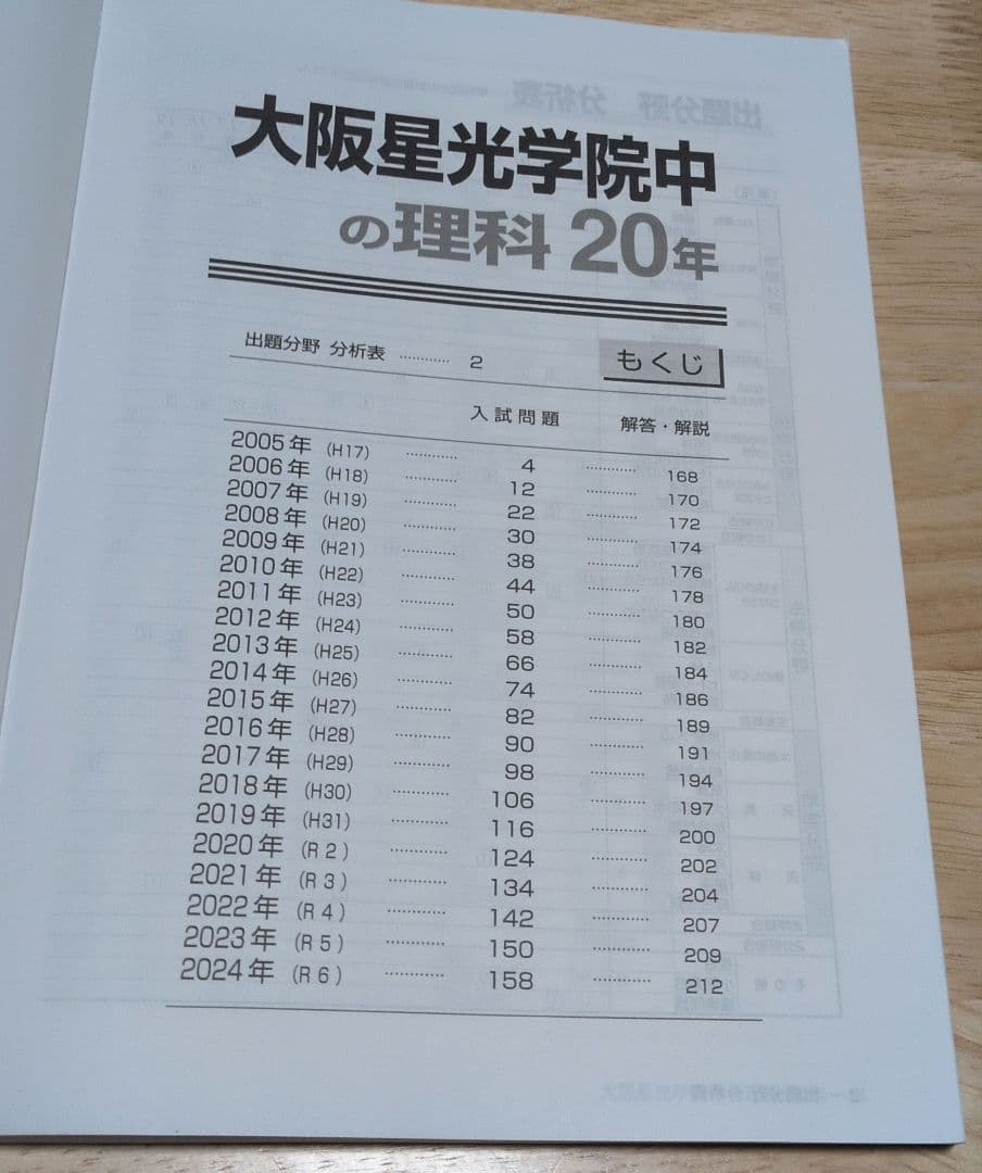 大阪星光学院中学校 2025年受験用 国語・算数 ・理科20年+4教科6年過去問