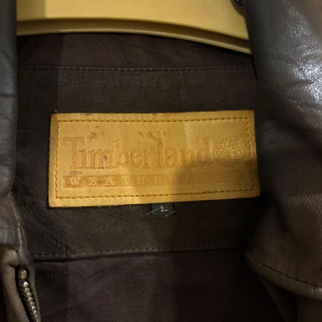 Timberland ブラウンレザージャケット Lサイズ