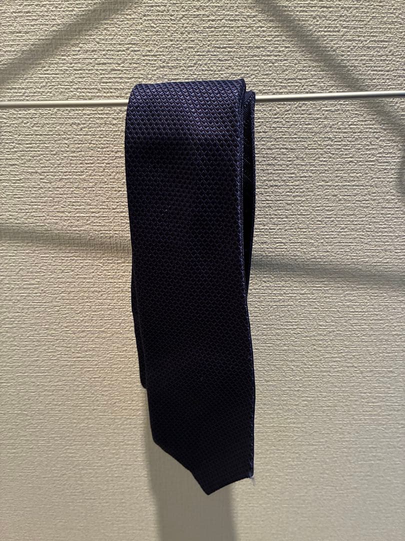 BULGARI DOUBLE TIE ネイビー シルク100%