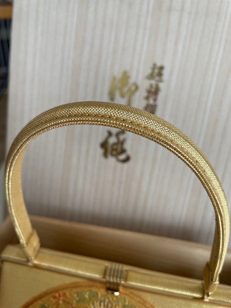 金色系 和装小物 三点セット（草履 鞄 小銭入れ）成人式 結婚式 卒業式 木箱入