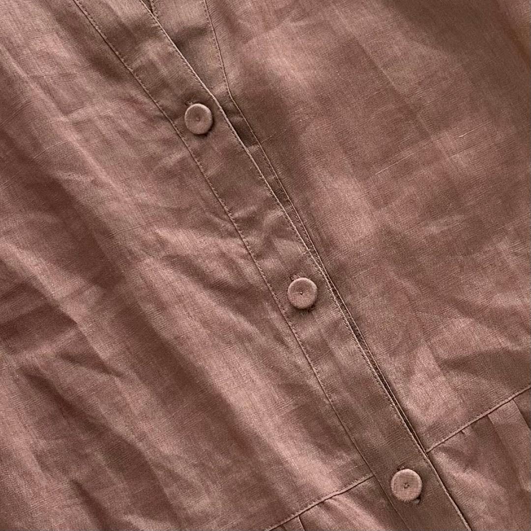 ほぼ未使用品✨BEIGE.リネン100% ロングワンピース Aライン L