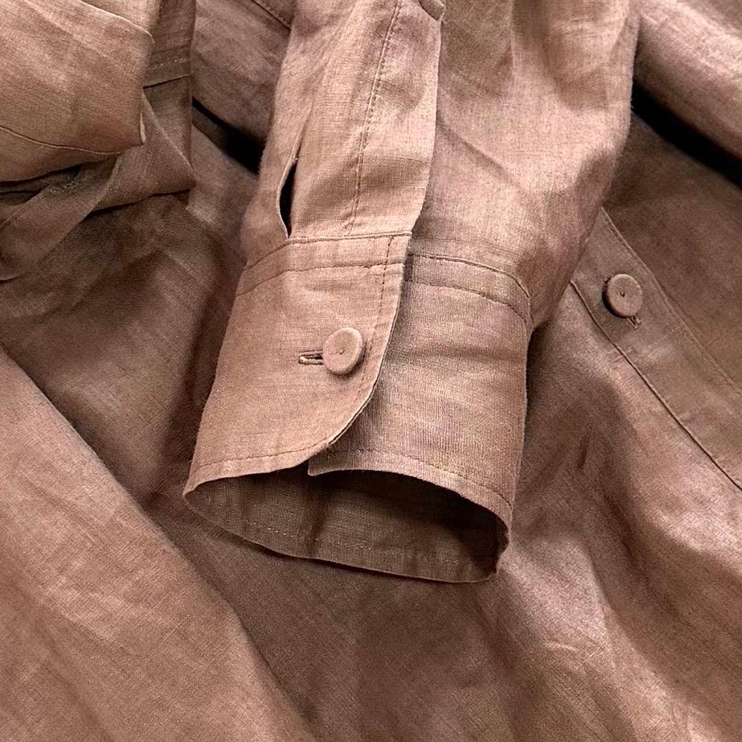 ほぼ未使用品✨BEIGE.リネン100% ロングワンピース Aライン L
