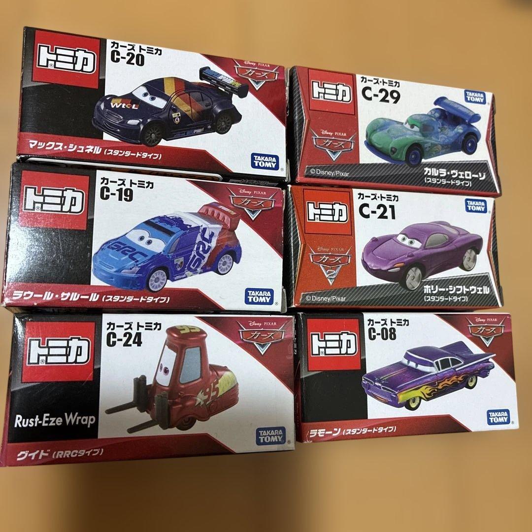 v*6様 トミカ カーズ ミニカーセット 19台とずかん2冊付き　レア・絶版