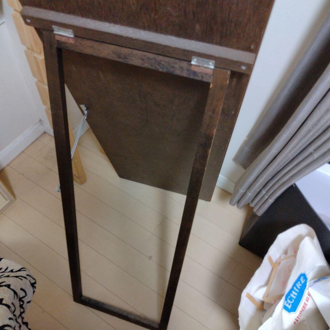 木製ブラウンスタンドミラー 約160cm