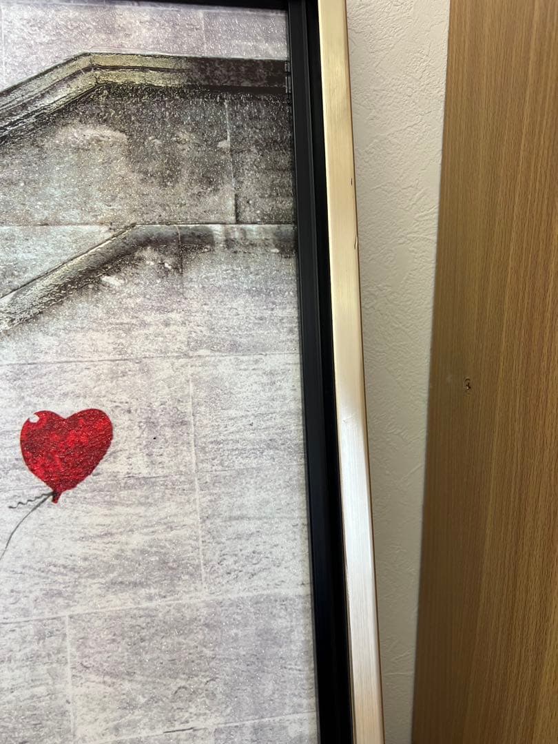 バンクシー アートポスター 赤い風船 額入り 約43.5×53.5cm
