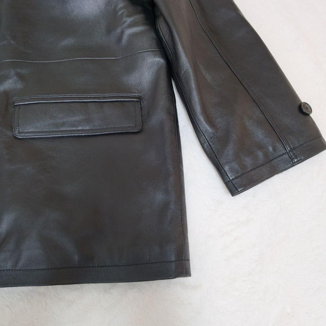 【極美品】LIUGOO TOKYO　ラムレザーコート　黒　3L　キルティング
