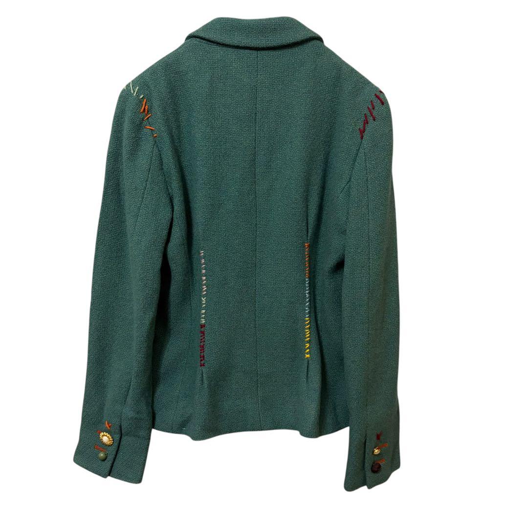 MOSCHINO モスキーノ ステッチデザインジャケット グリーン