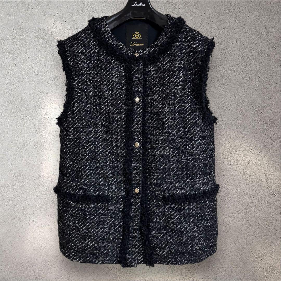Drawer 　FALL１ ツイードフリンジジレ 24AW　38