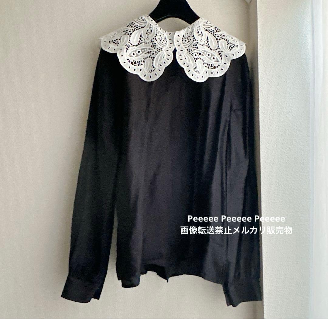 最終AMERI VINTAGE EMBROIDERY COLLAR BLOUSE
