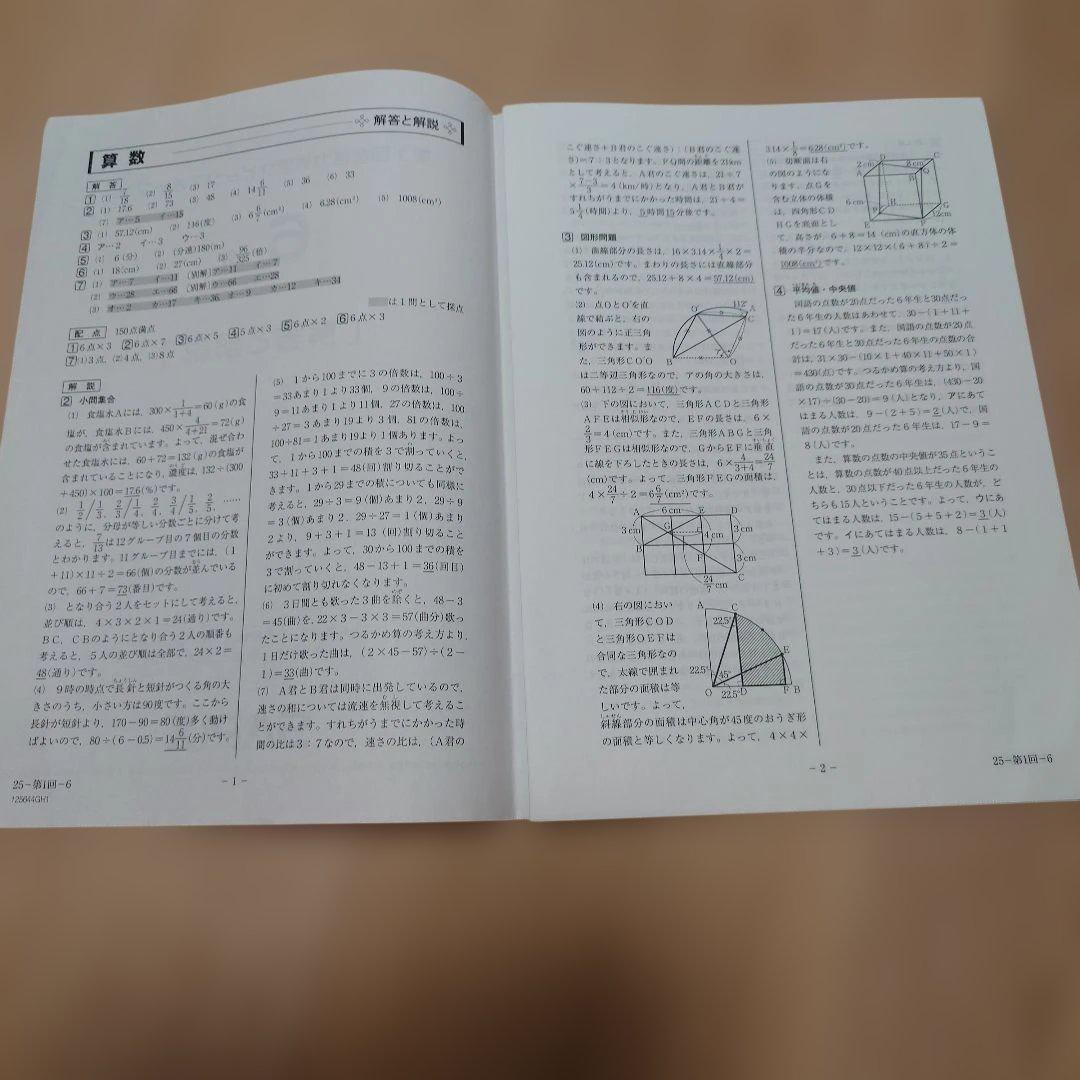 【最新】 SAPIX 小6 第1回　合格力判定 サピックスオープン 2025年