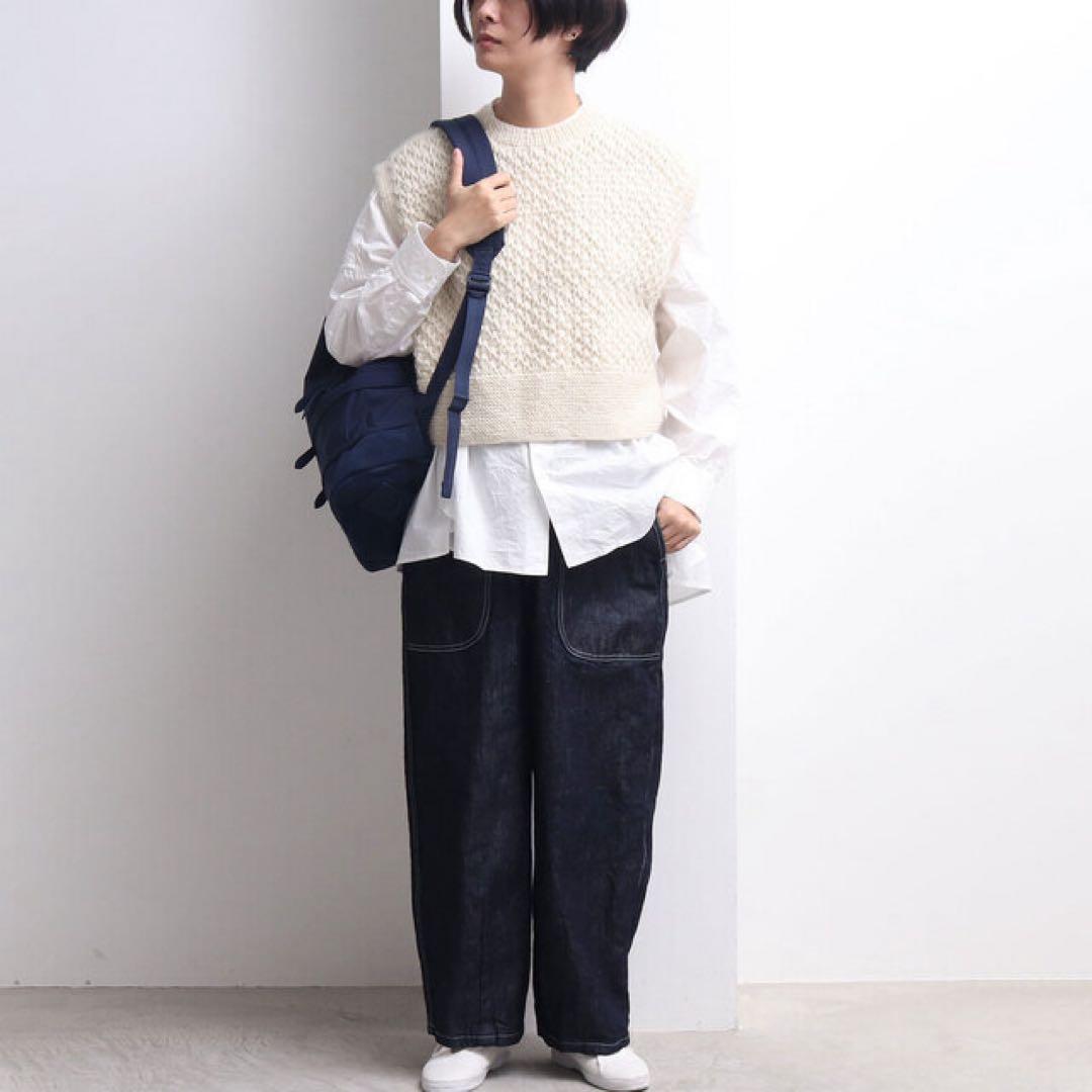 yuni ユニ ハンドニット ショートベスト ネパール アランニット アイボリー