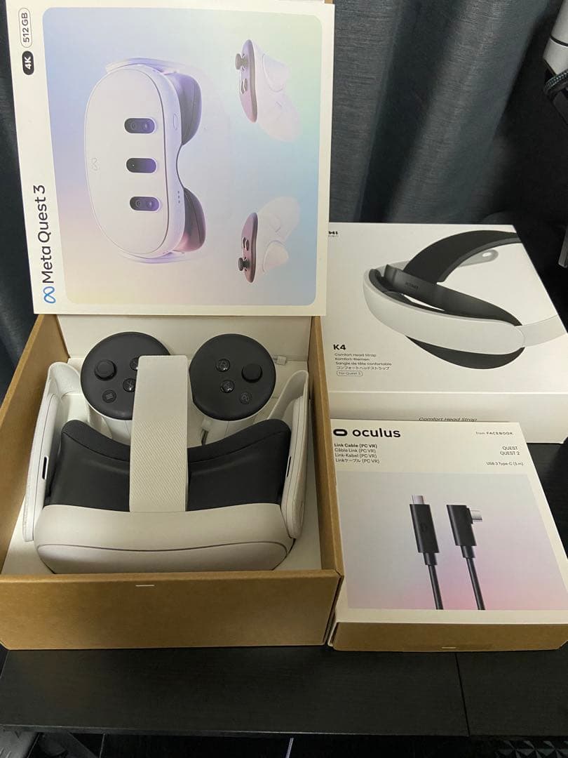  quest3 512GB　純正Linkケーブル　ヘッドストラップ