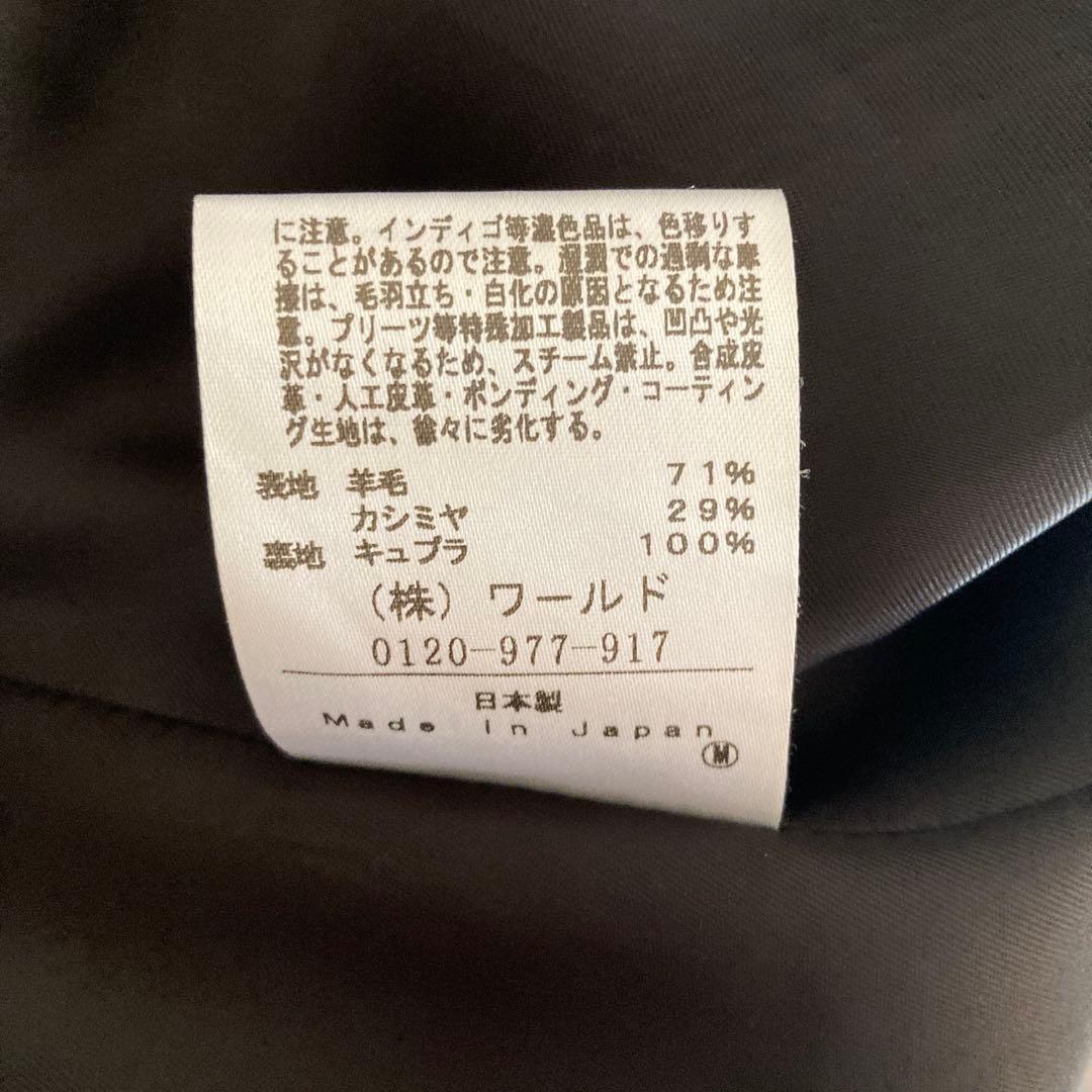 レンママUNTITLED メイユールカシミヤ ノーカラーコート ブラック