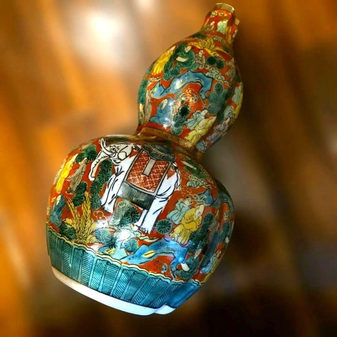 九谷焼　木米　青木木米　瓢箪型　壺　36.5cm インテリア　置物　花瓶