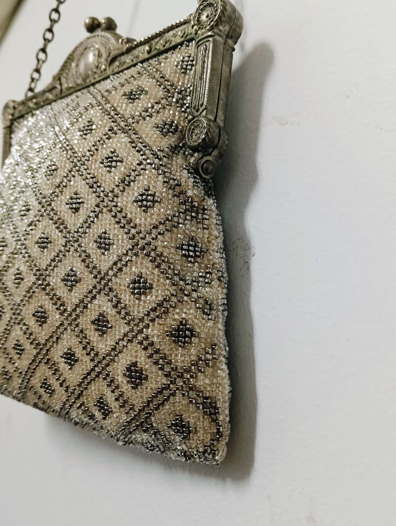 ヴィンテージ ビーズ刺繍 パーティーバッグ　難あり