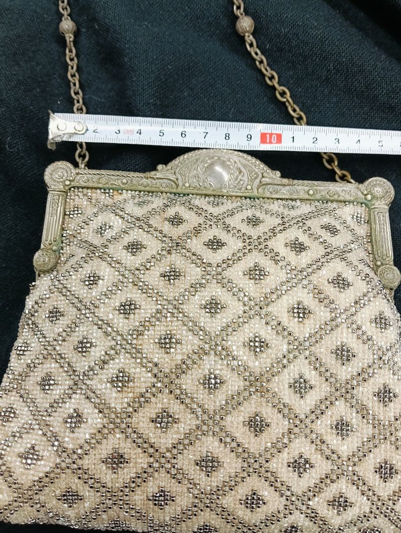 ヴィンテージ ビーズ刺繍 パーティーバッグ　難あり