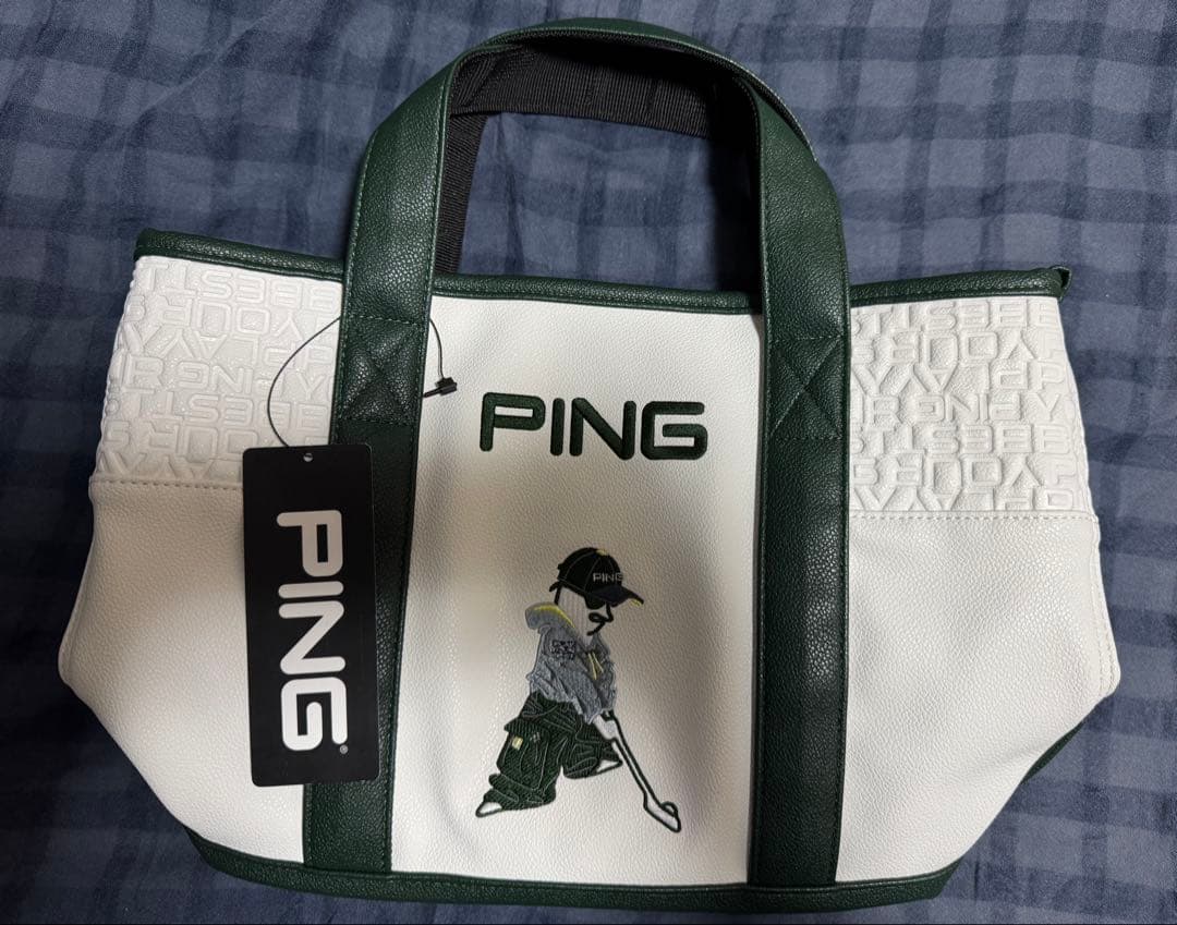 テ*ー様 新品 限定 PING トートバッグ 白×緑 2025年モデル