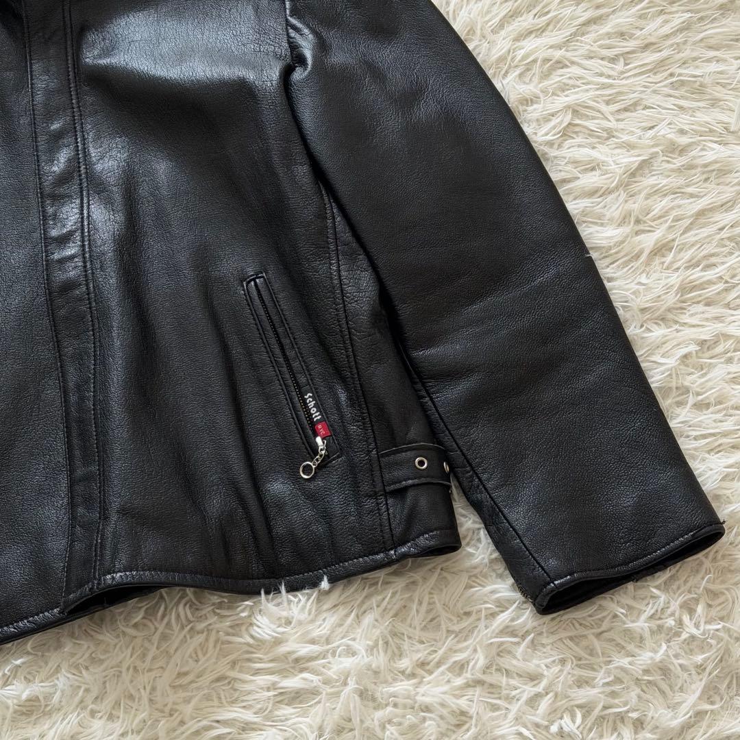 XLサイズ Schott レザージャケット シングルライダース ゴートレザー 黒