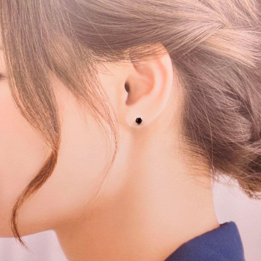 ❤️天然ブラックダイヤ片耳pt900 ✨0.25ct BKダイヤローズカットピアス